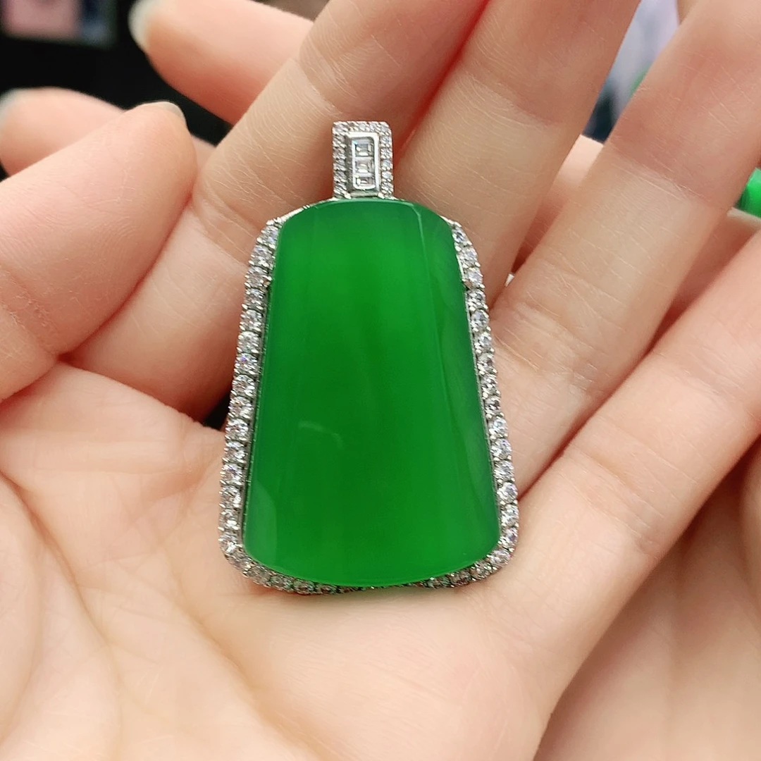 银S925镶嵌吊坠玛瑙/玉髓