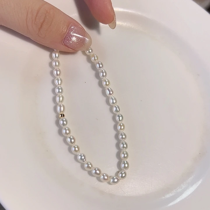 银S925镶嵌淡水珍珠时尚设计款天然淡水珍珠