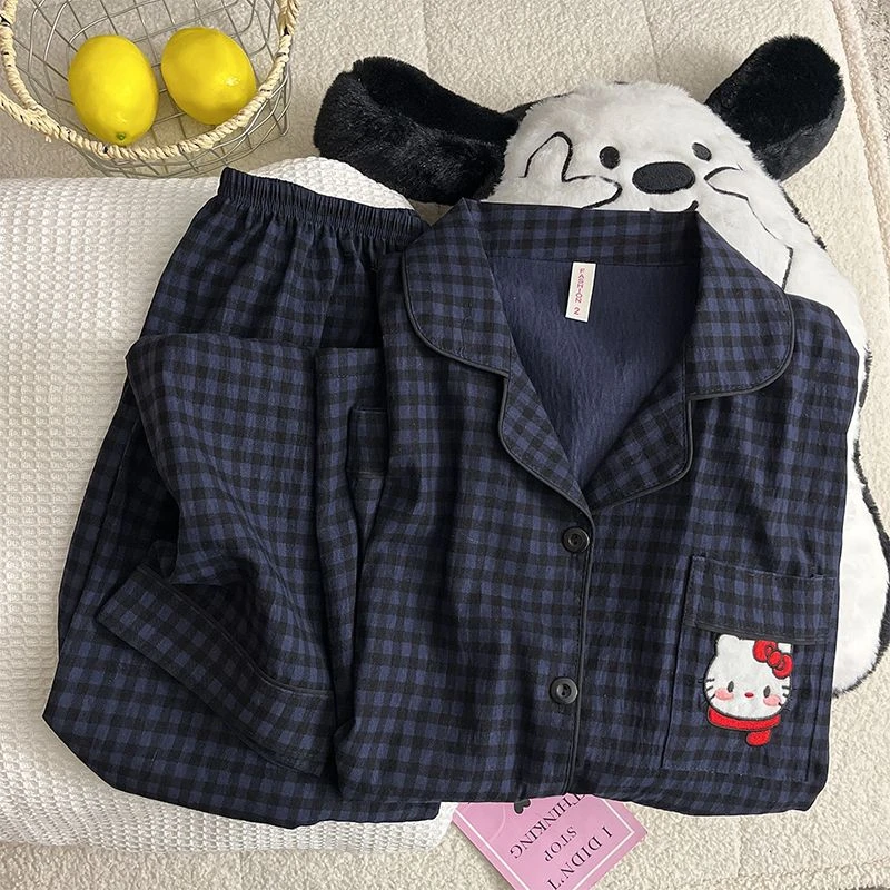 新款春夏季女睡衣KT猫短袖短裤卡通宽松大码爆款家居服套装秋季