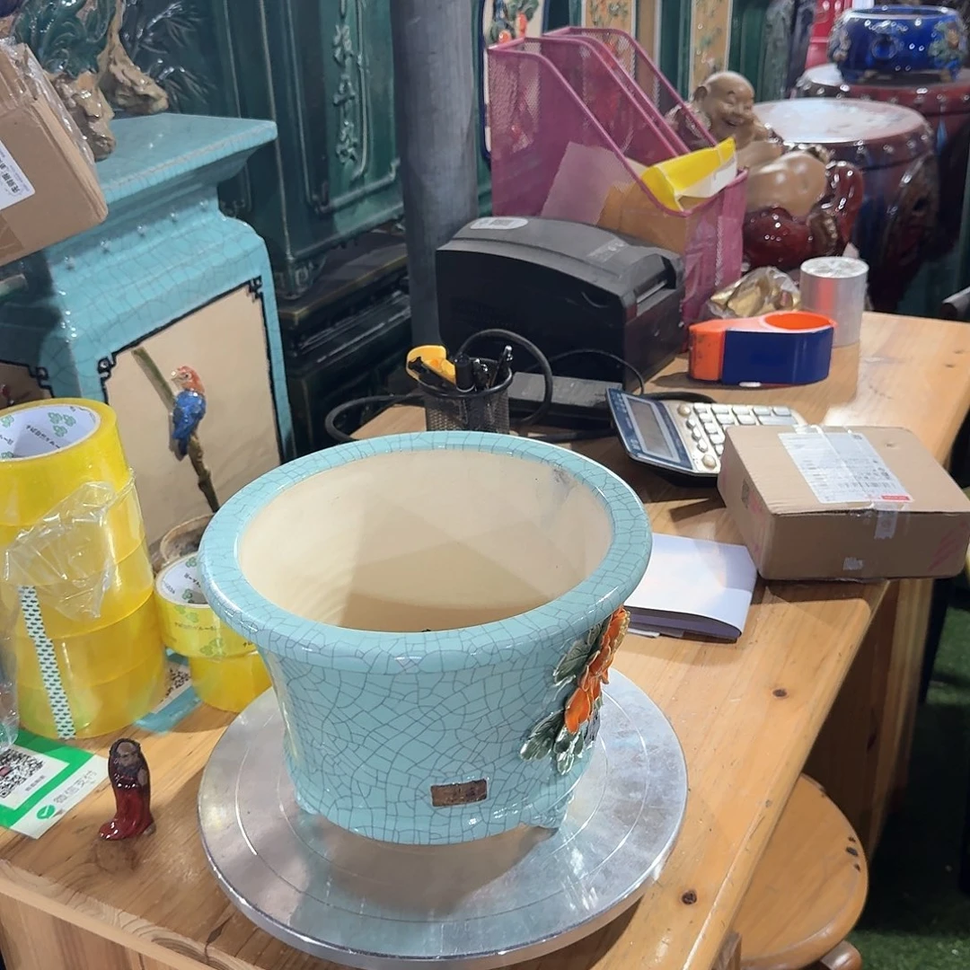 卖***孩岭南精品石湾花盆