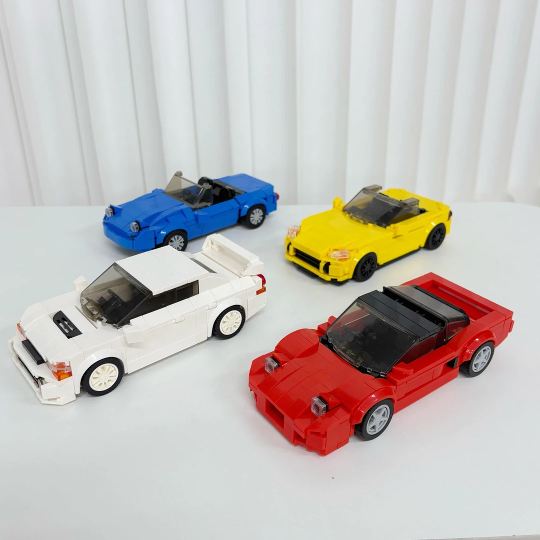 炫酷MOC八格车法拉利敞篷赛车积木玩具跑车拼装模型男孩机构礼物