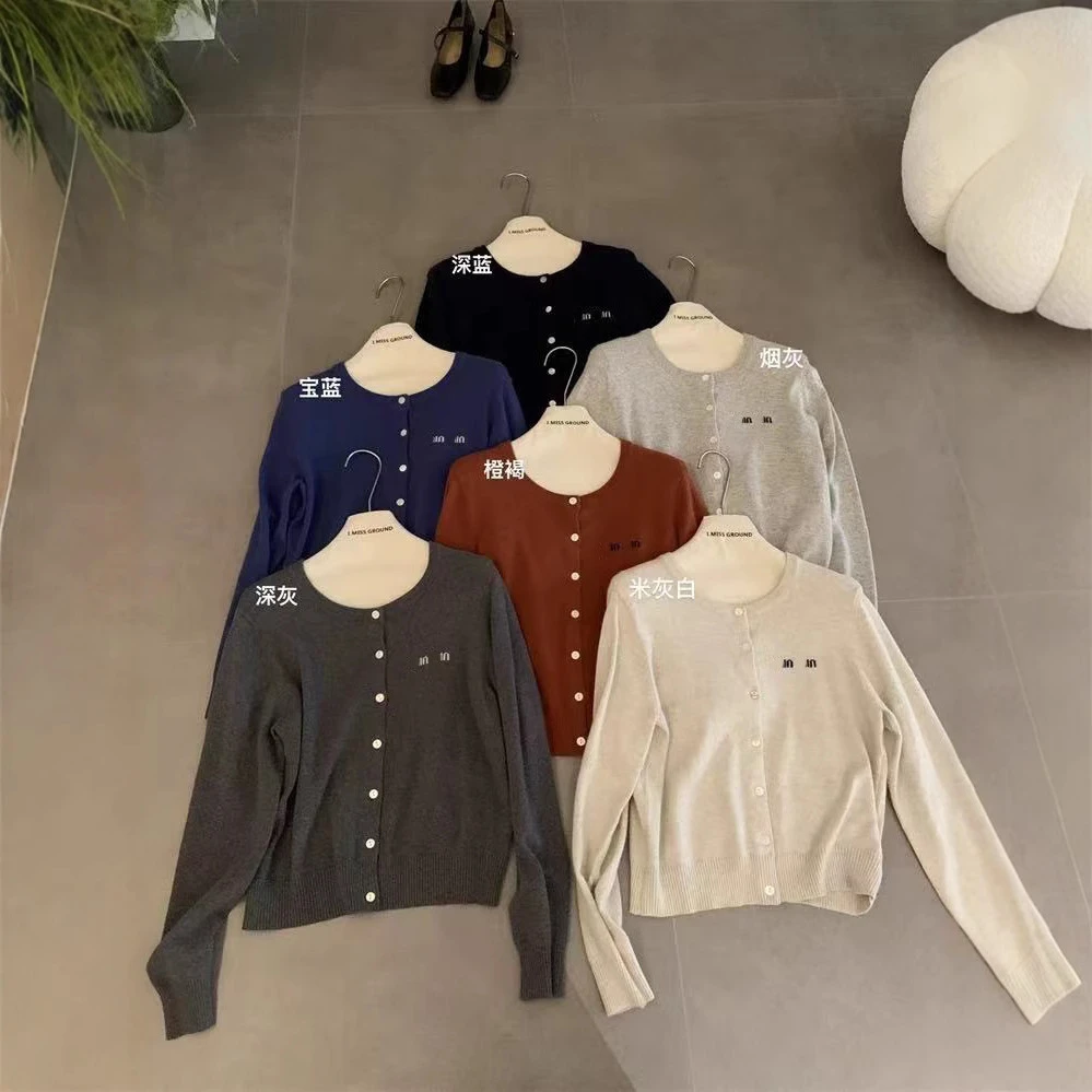 ZZS5027 春款十三行IMISS家小众简约刺绣开衫毛衣女 50