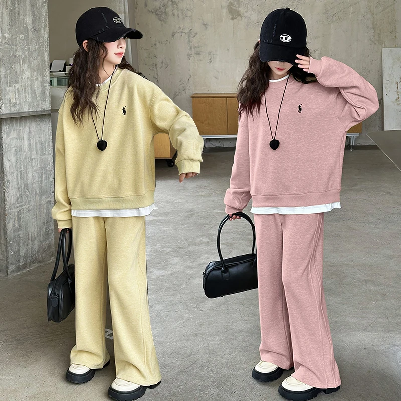 女童套装2025新款春秋装儿童洋气时髦运动服中大童春秋款两件套潮