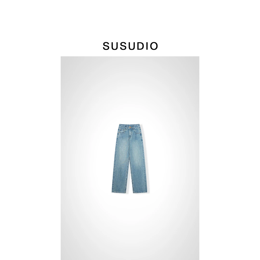 SUSUDIO① 千金归来 新款百搭休闲水洗牛仔裤40046