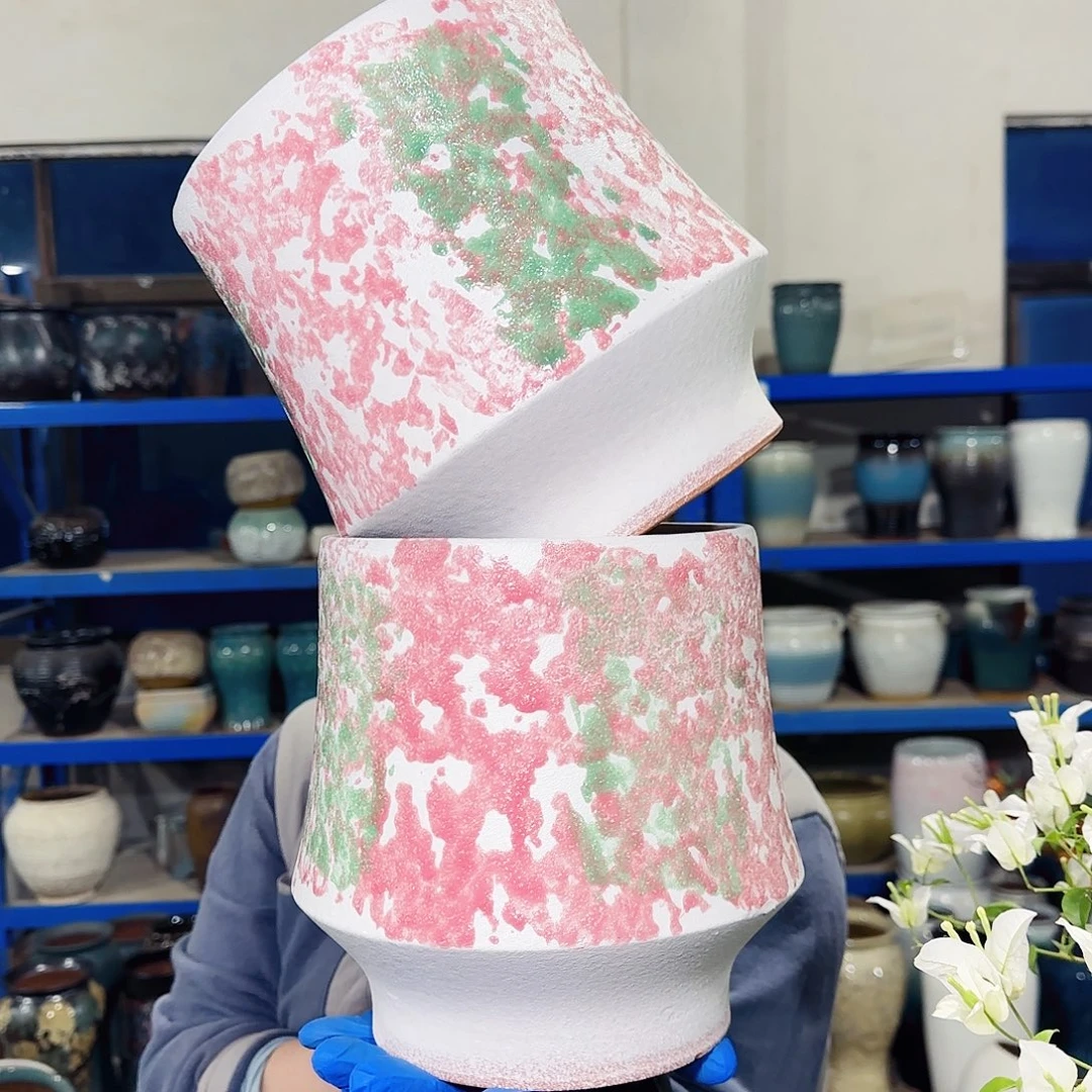 紫砂花盆高21口18