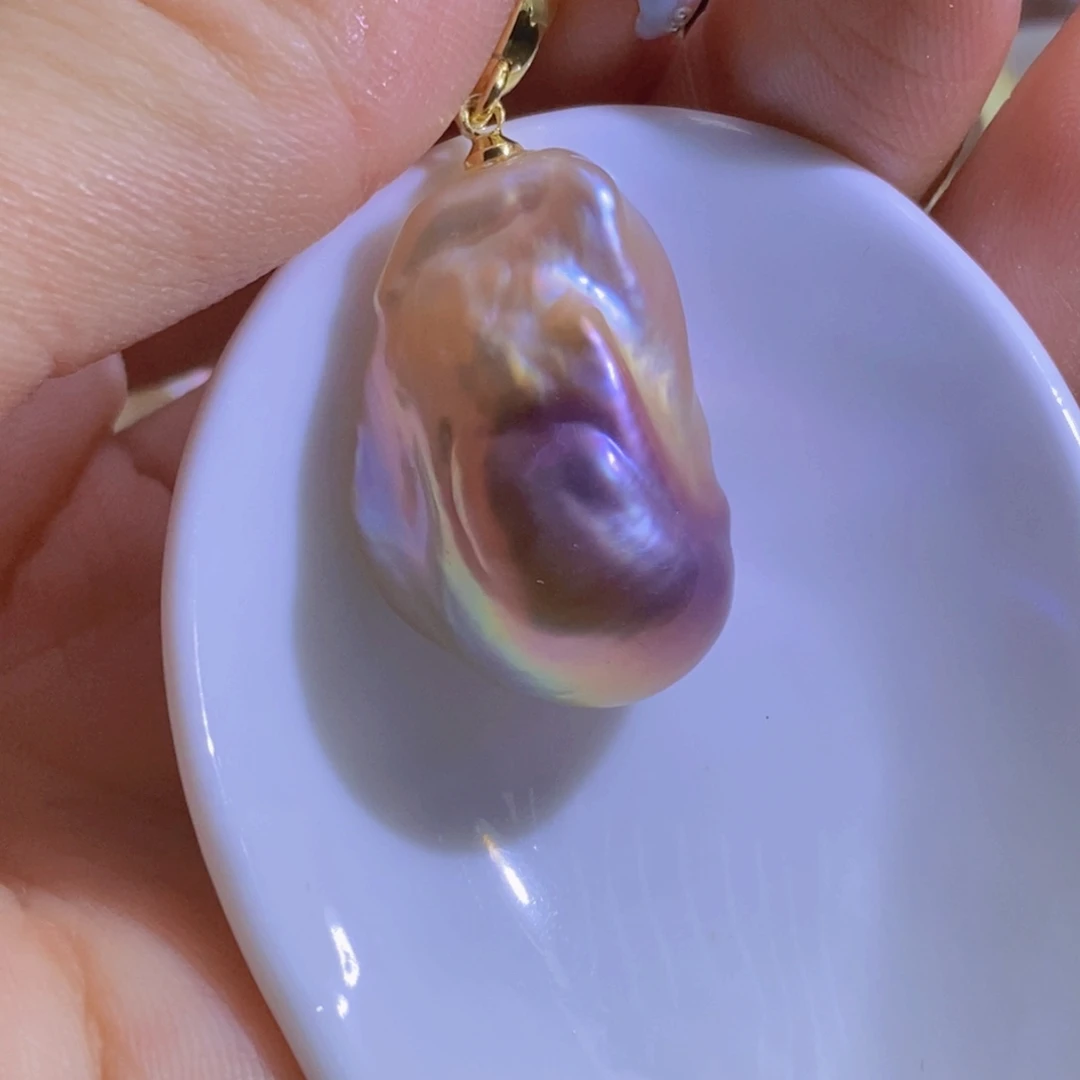 银S925镶嵌淡水珍珠天然淡水珍珠