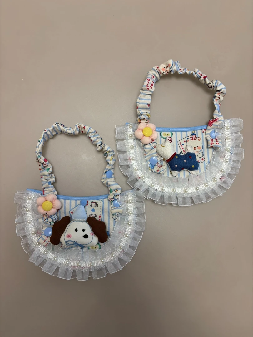 超萌可爱的宠物口水巾，可定制，可选布料，可选玩偶搭配