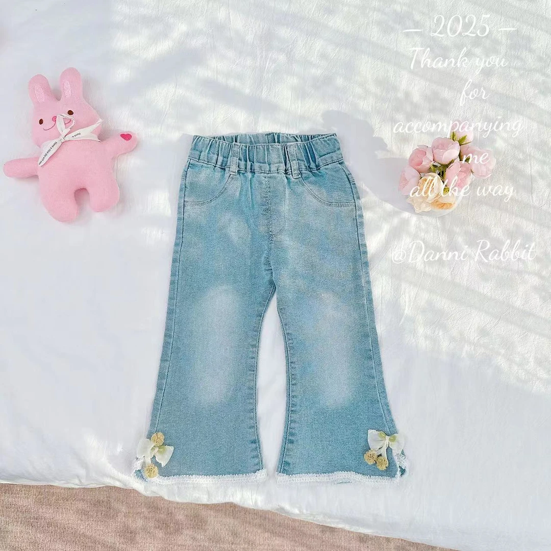 【Dannirabbit】*春款来袭+敲好看蝴蝶结*女童微辣牛仔裤 D-A30