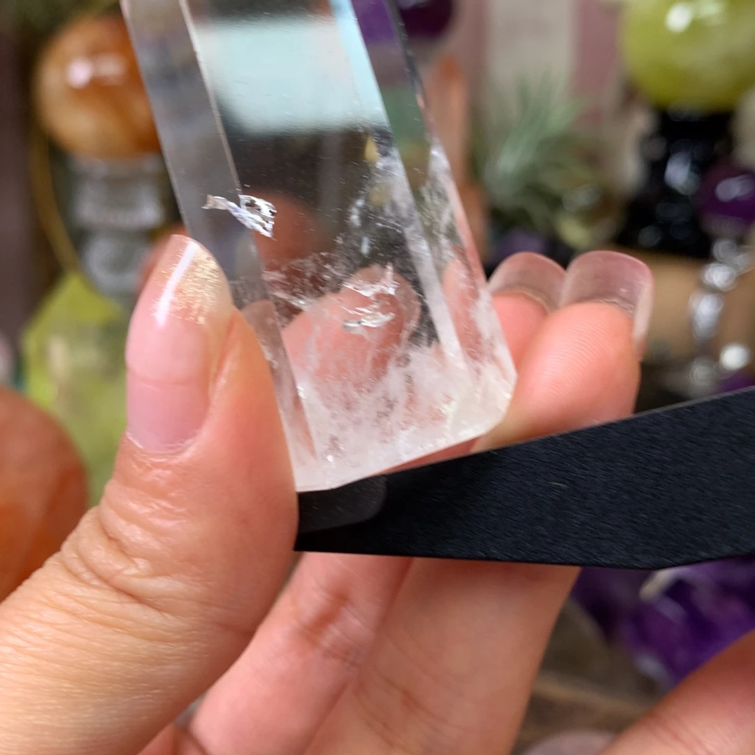 水晶珠宝半成品未镶嵌白水晶蓝针柱子