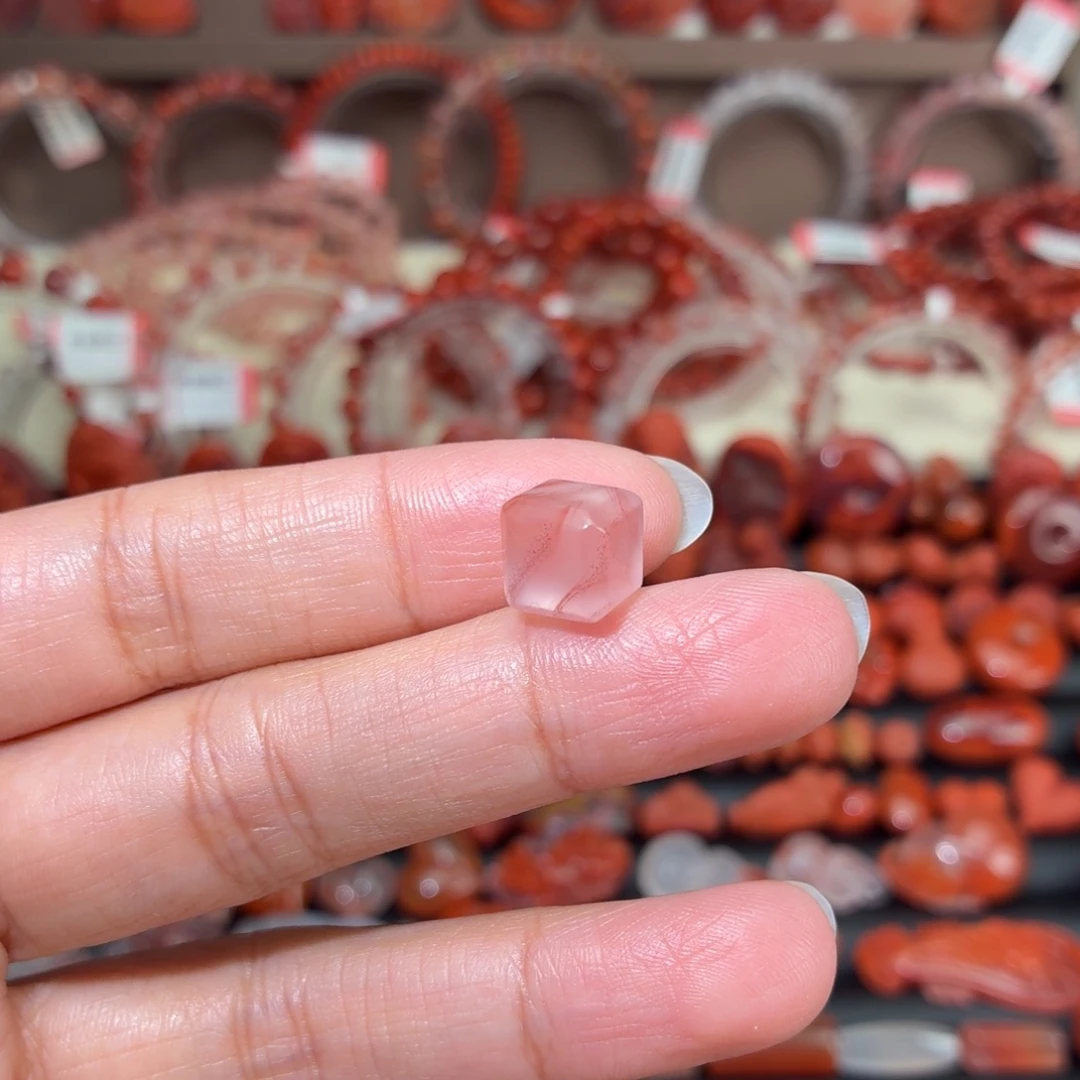 南红玛瑙未镶嵌颈饰方糖9+