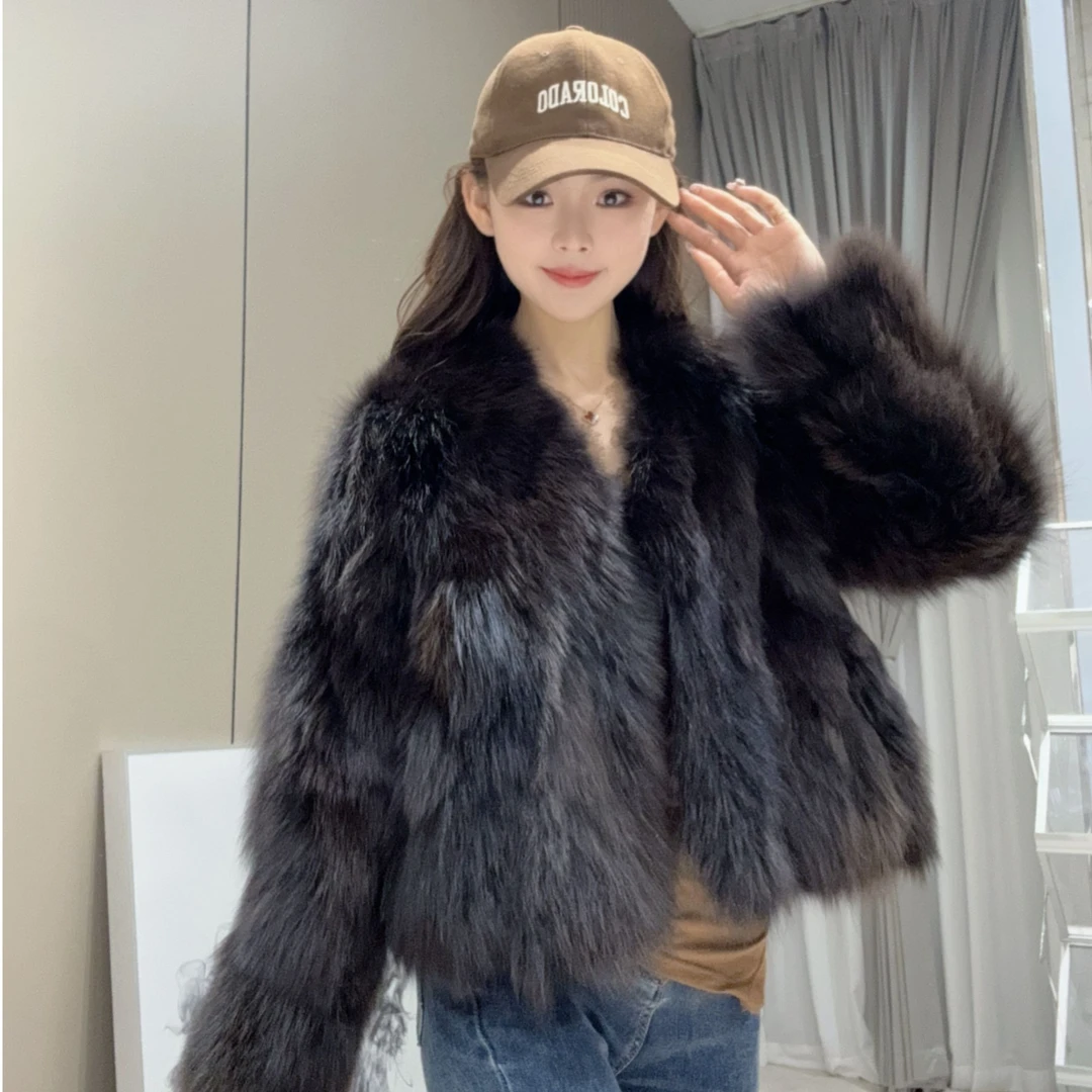 KL/蔻吕-B1616莎莎精选时尚狐狸毛外套冬季