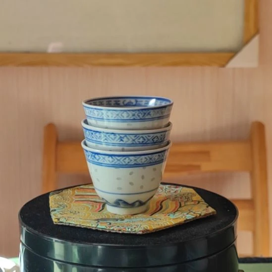 玲珑瓷品茗杯（3只）（微瑕）