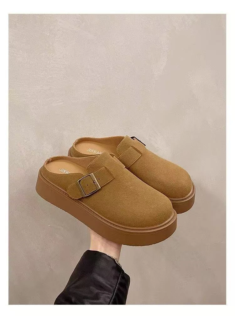 新款（主播自留）复古厚底包头鞋