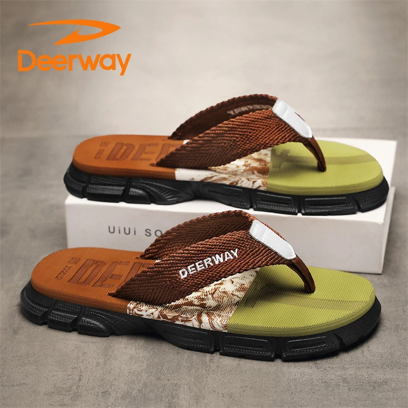 德尔惠沙滩鞋男款夏季新款越南人字拖户外休闲拖鞋舒适防滑防臭