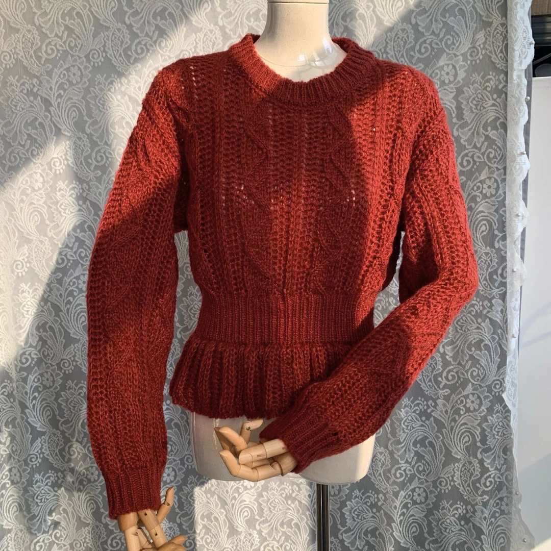 2026春季微镂空收腰设计针织衫