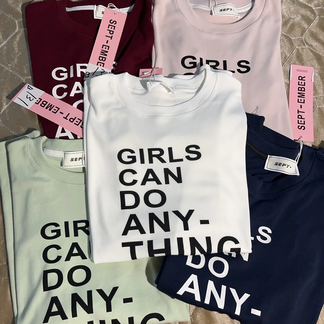 （131）高克重情侣款落肩宽松棉t