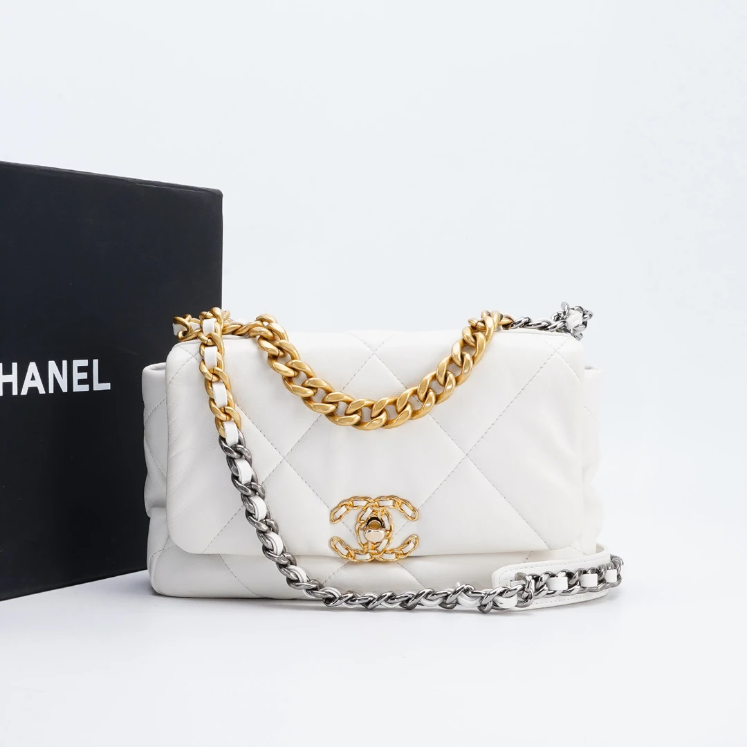 95新 Chanel/香奈儿 【总仓】19bag小号包白金/BG22015245