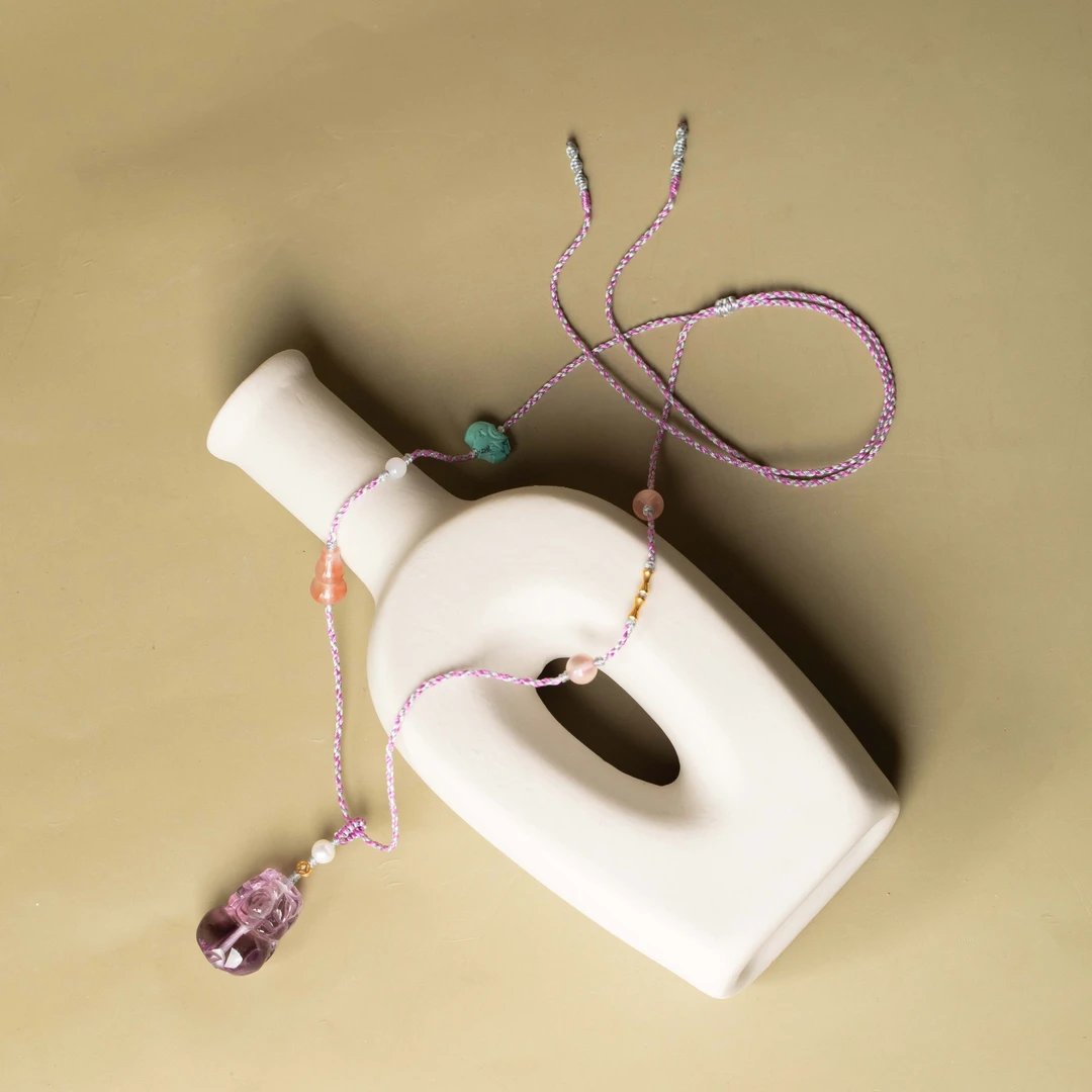 神仙驾到【貔貅】紫水晶项链  18K金 南红 绿松