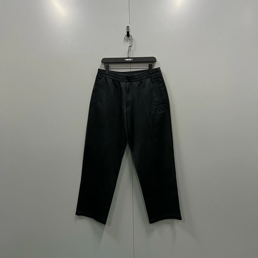 95新 DIOR/迪奥 (ll) 迪奥 黑色CD刺绣长裤 M码/瑕疵