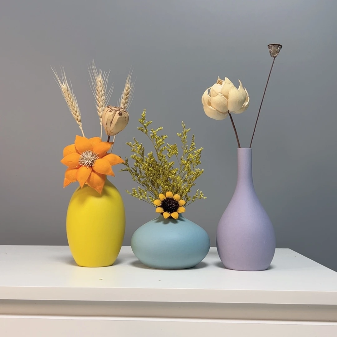 陶瓷花瓶景德镇手作陶瓷花瓶摆件无孔