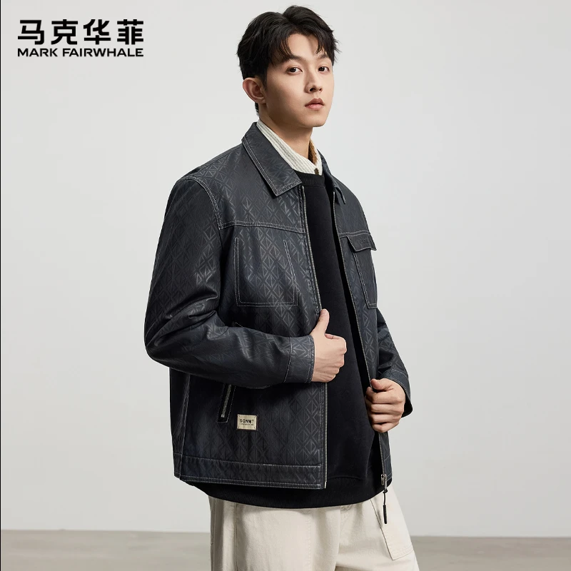 马克华菲2025新款男士夹克外套皮衣百搭休闲上衣春秋潮流高级感