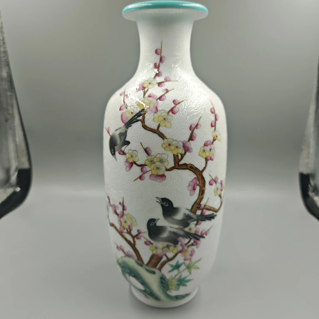 【景德镇】高温陶瓷，ZWY扒花小瓶153