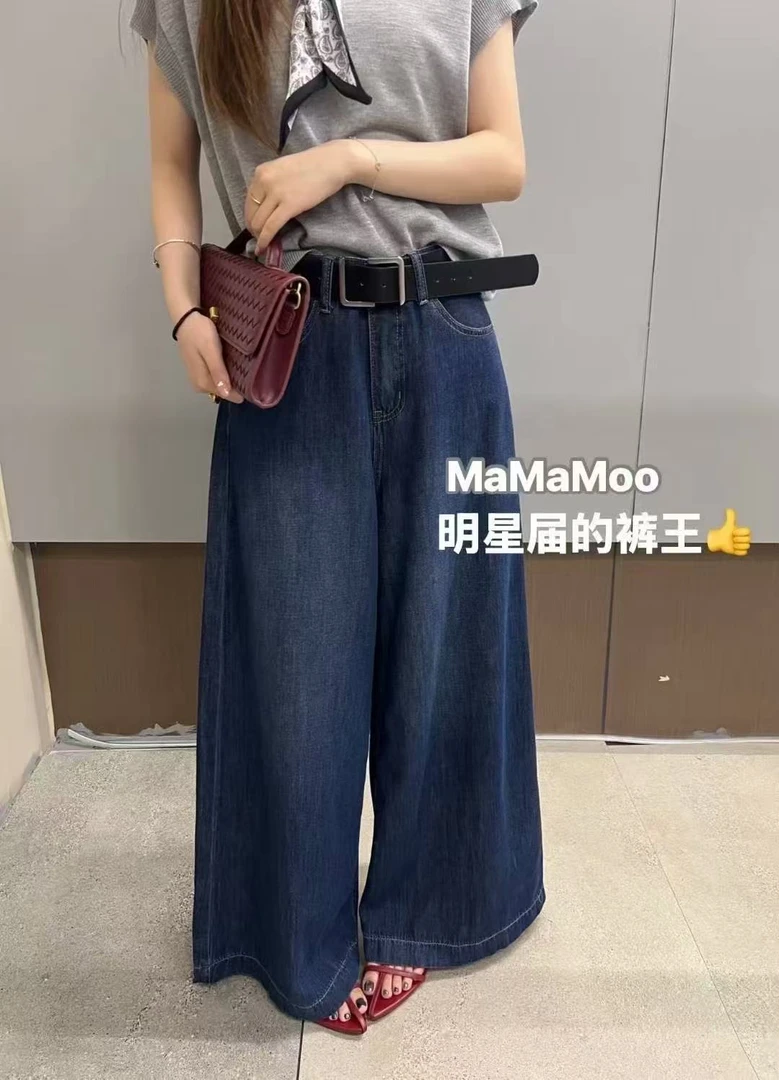 【代莹优选】8063-2早秋新款高腰显瘦宽松百搭直筒阔腿牛仔裤裤