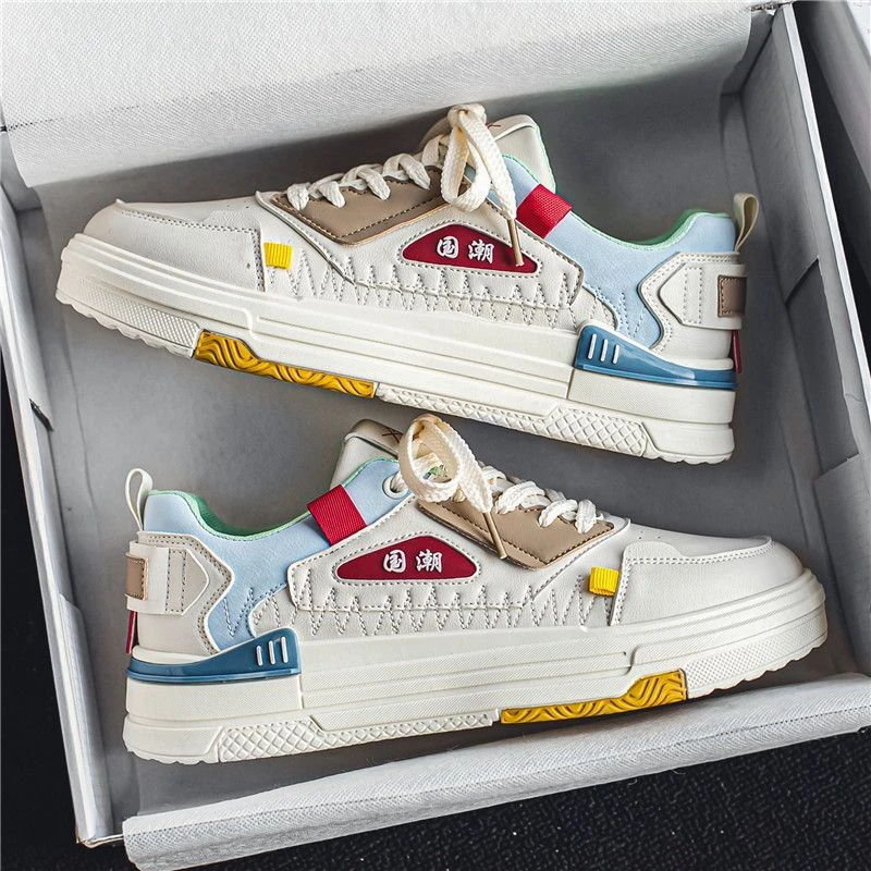 鞋子男款2025春季新款国潮风运动小白鞋学生百搭透气耐磨休闲板鞋