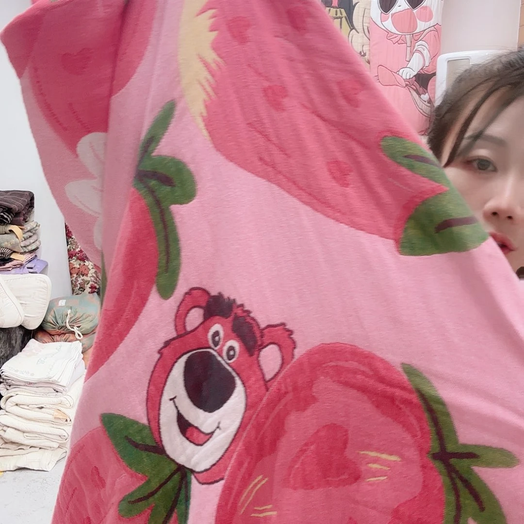 棉全棉盖毯草莓熊200/230