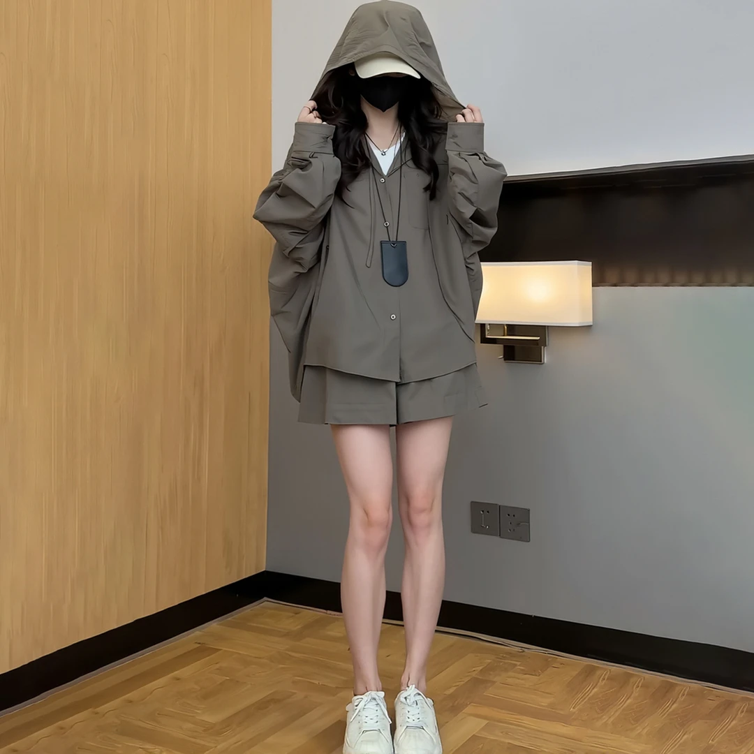 老钱风松弛感慵懒百搭休闲宽松套装轻薄两件套夏CSKJS01046