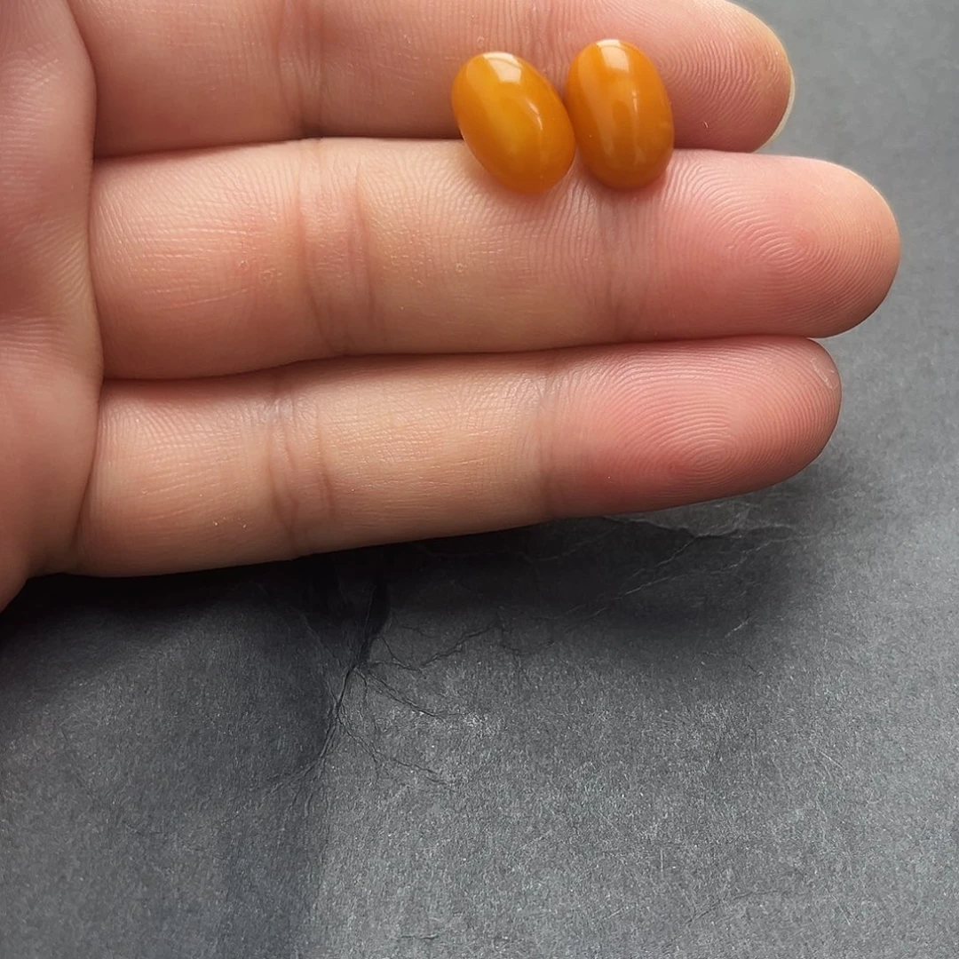 未镶嵌琥珀裸石蜜蜡耳钉