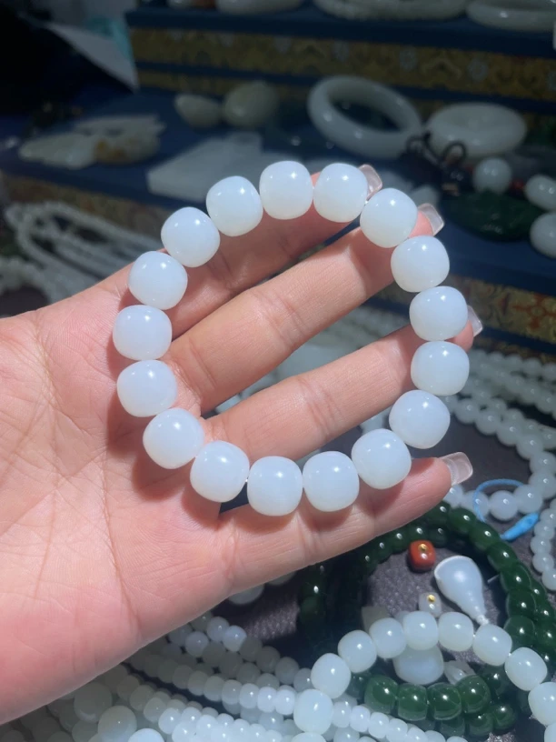 和田玉白玉手串 老型