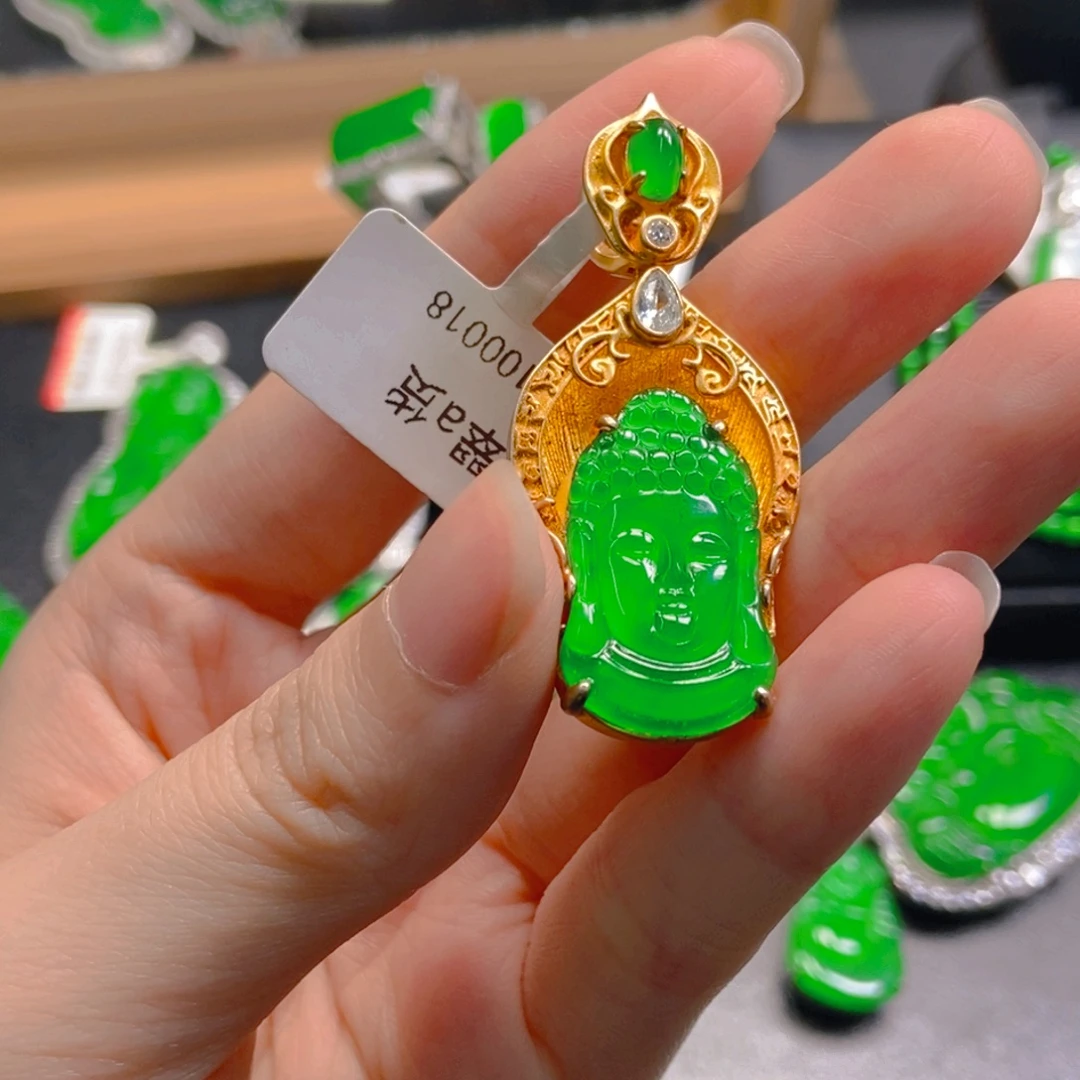 翡翠银S925镶嵌吊坠(不含链)
