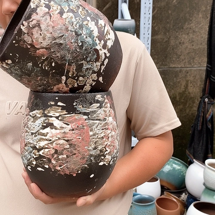 紫砂花盆口16高21福利