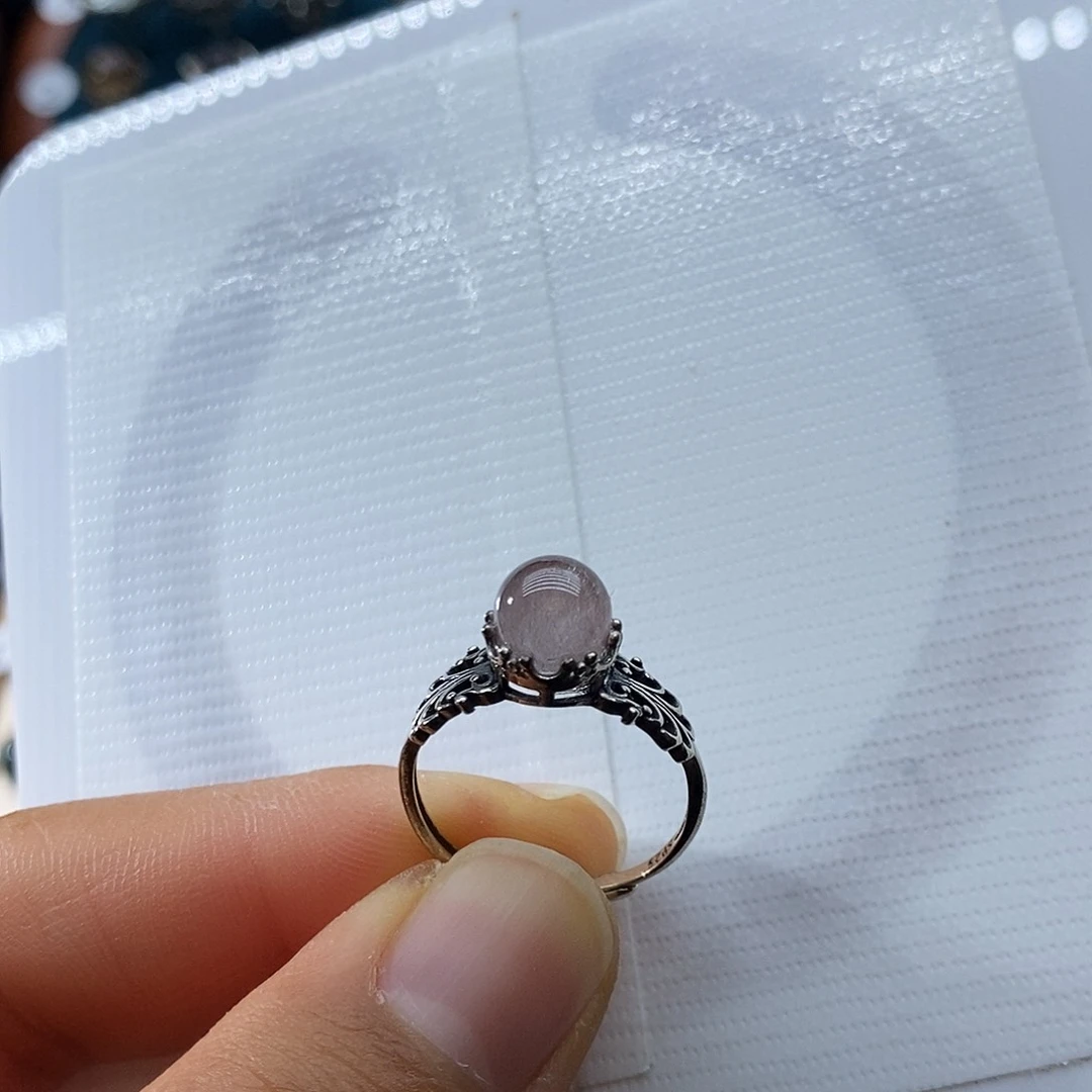 水晶戒指银S925镶嵌定制