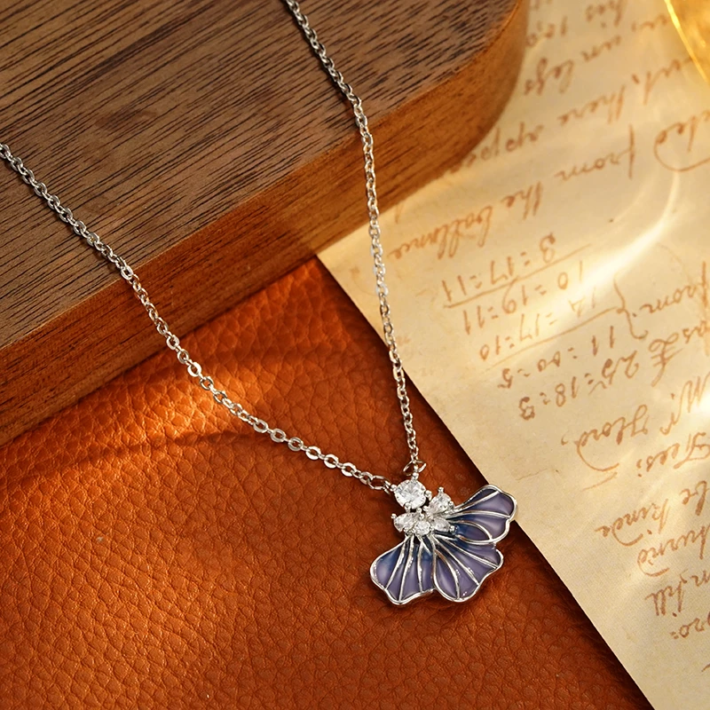 铜合金珐琅耳饰 5665【鸢尾花开】时尚流行气质轻奢蓝鸢尾花耳环