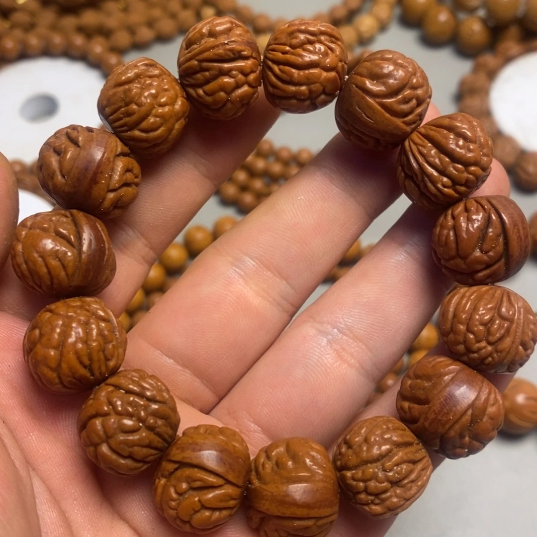 桃核手串荔枝纹龙纹