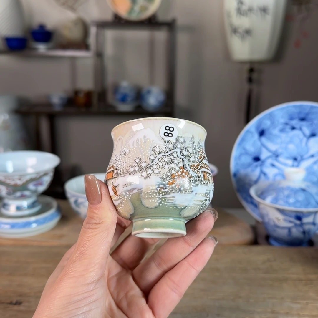 杯景德镇陶瓷柴烧多人