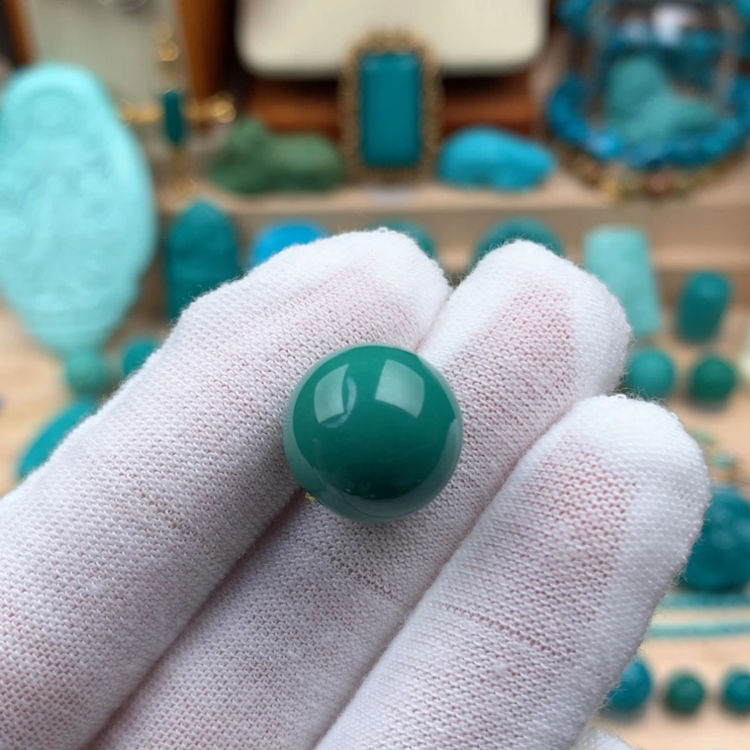 绿松石未镶嵌圆珠卡14.5