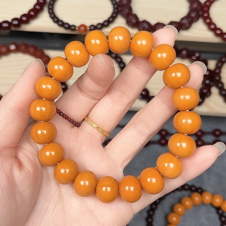 陈****）猴头手串原皮原色算盘珠13