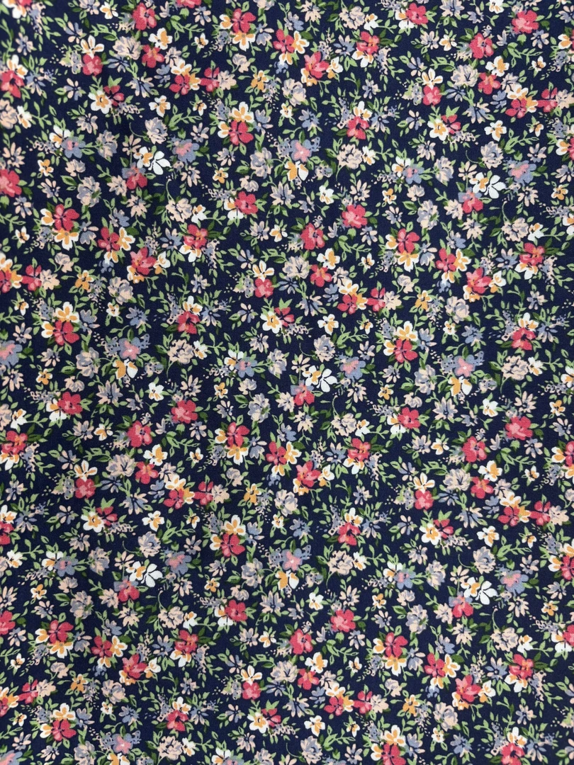 【黑红碎花】棉绸人造棉面料 柔软亲肤透气舒适 不支持退货