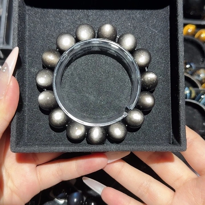 一***女黑曜岩未镶嵌手链