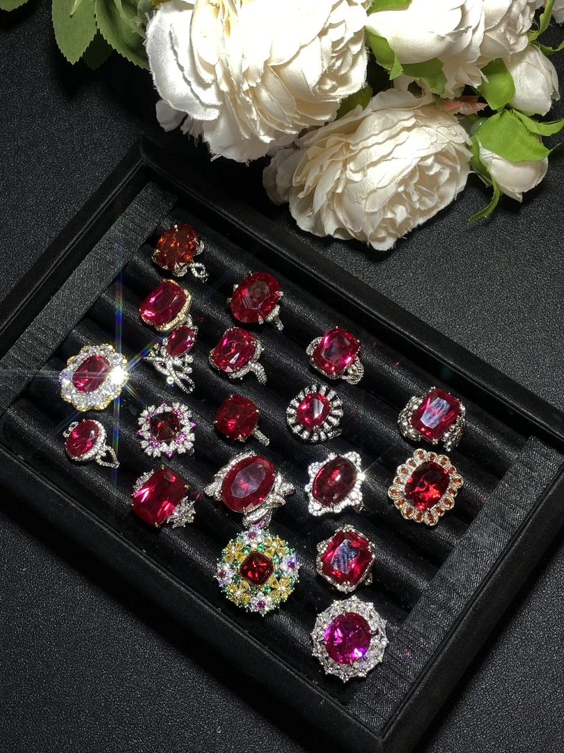 铜合金锆石戒指 铜合金欧美风女士高级感精美百搭简约小众戒指