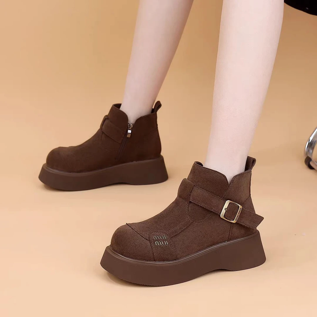 2024勃肯新款冬季加绒洋气时尚厚底勃肯雪地靴