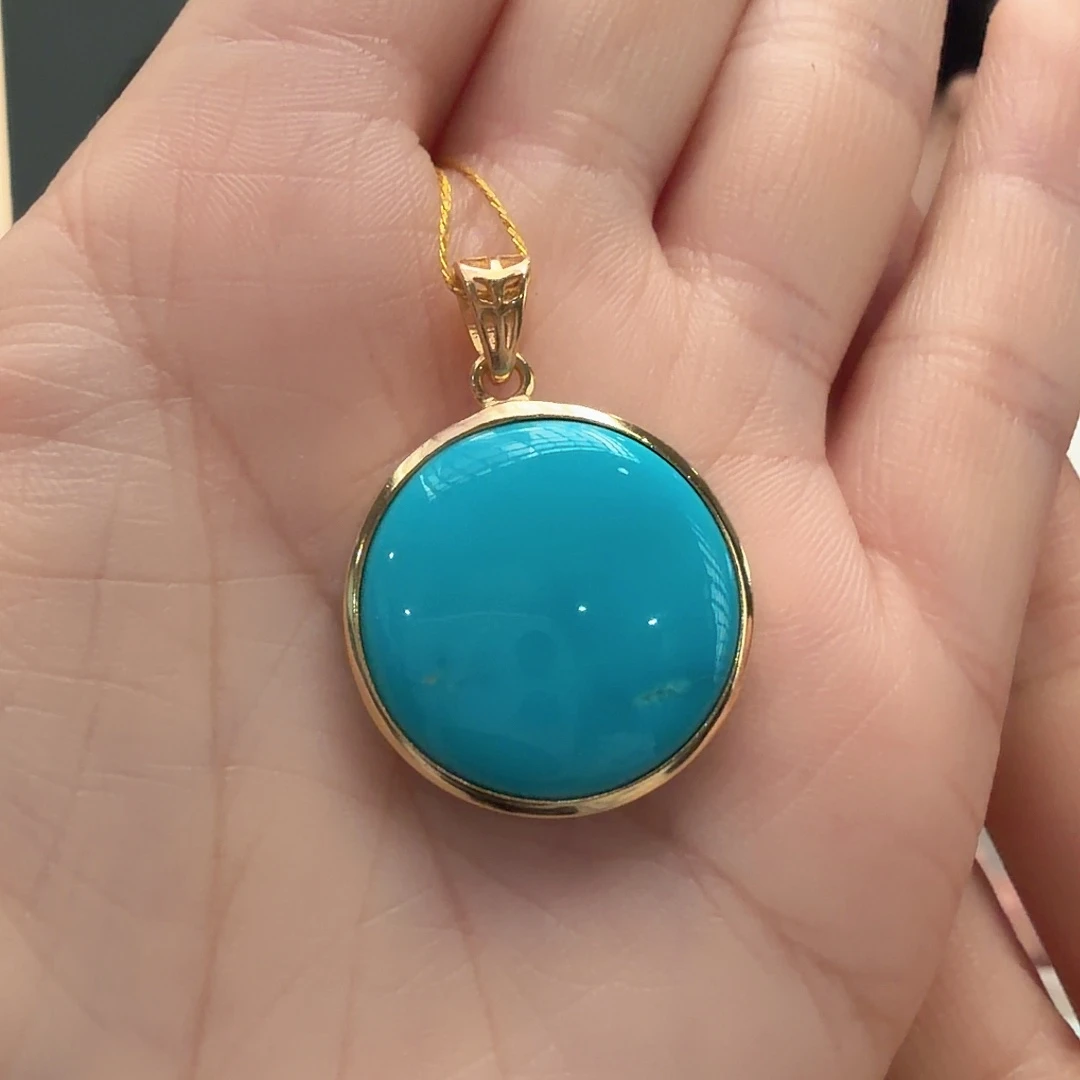 绿松石银S925镶嵌颈饰