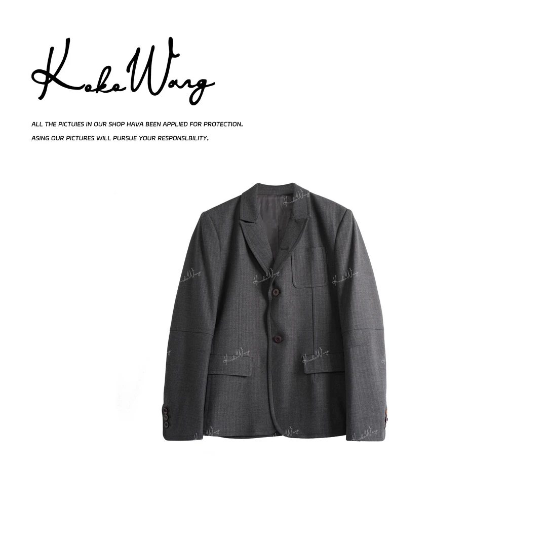 KOKO WANG【型格女绅】秋冬新款羊毛混纺层次感西服外套N1535I01W42