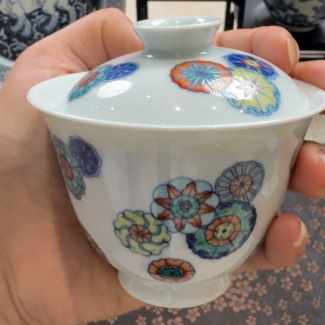 景德镇陶瓷杨刘松盖碗