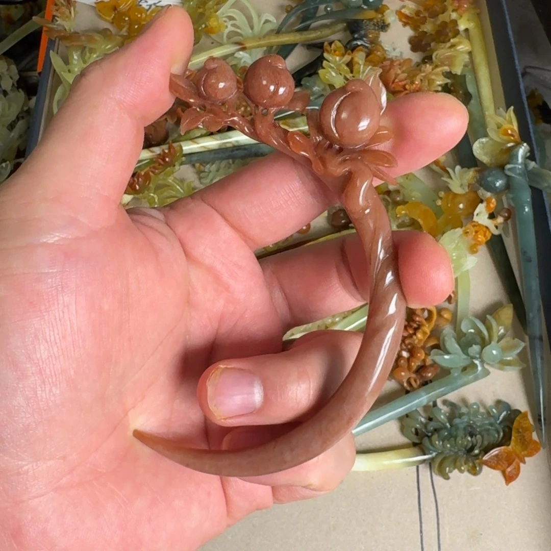 岫玉发饰未镶嵌明君玉簪就是好看