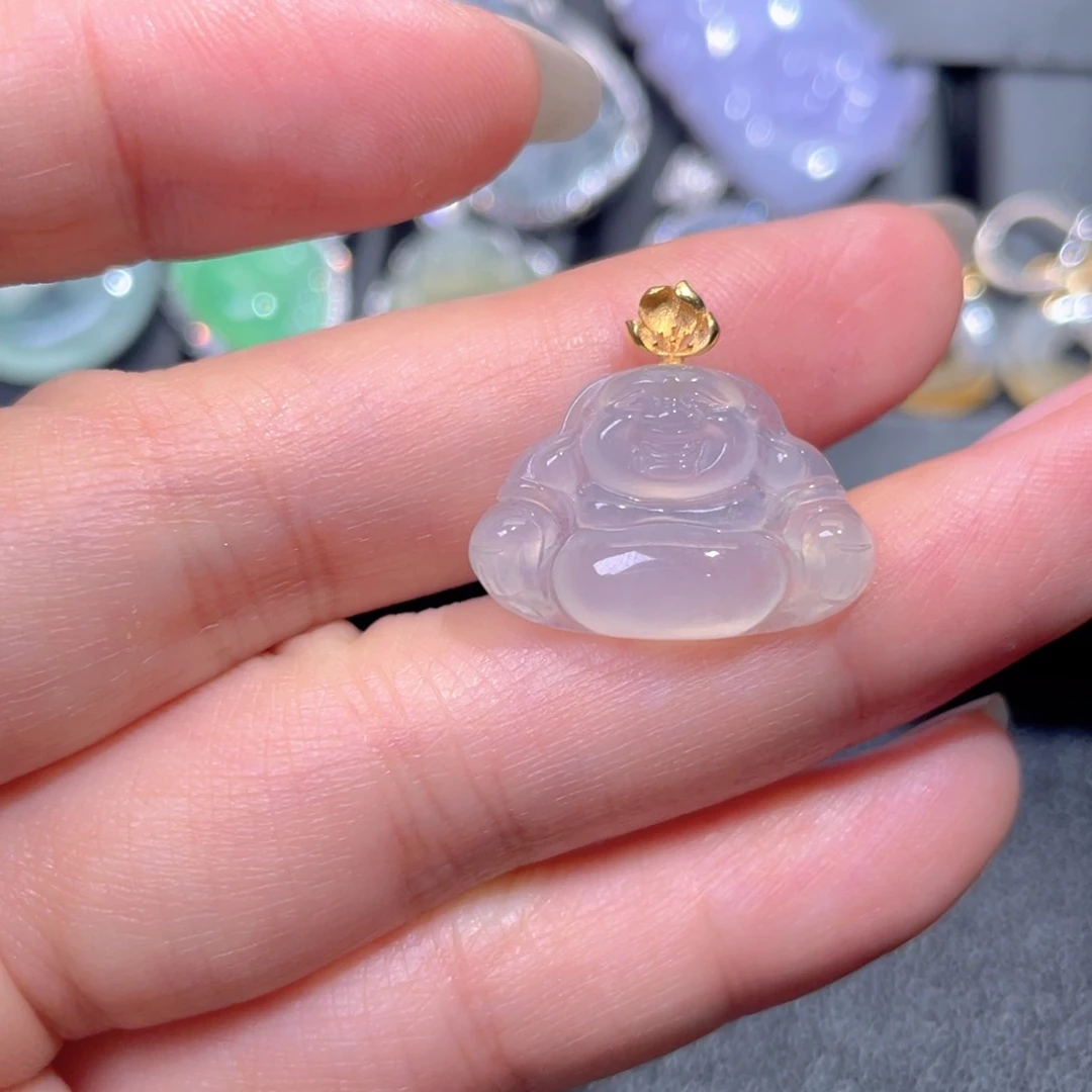 颈饰18K金镶嵌翡翠翡翠