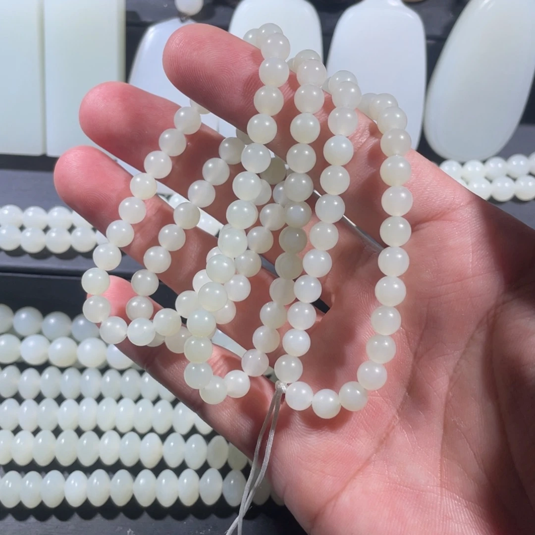 和田玉未镶嵌颈饰卡6项链